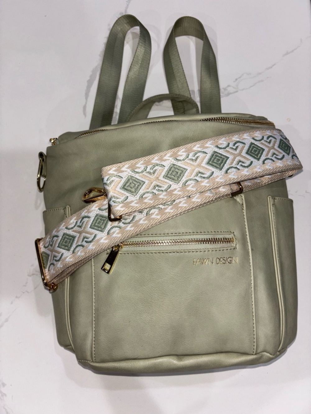 Fawn Design The Original Diaper Bag Mini Purse Sage Green NWOT